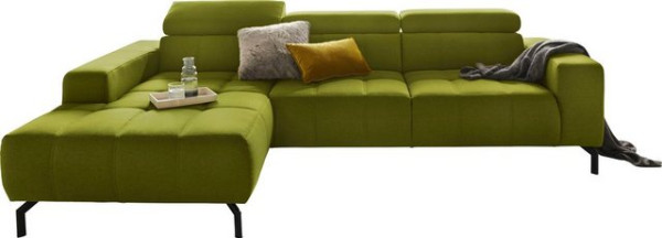 DOMO collection Ecksofa Cunelli, wahlweise inklusive 6-fach verstellbarer Kopfteilverstellung